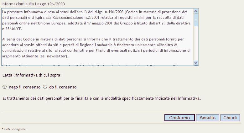 A questo punto la registrazione è terminata e l utente può accedere al sistema con le