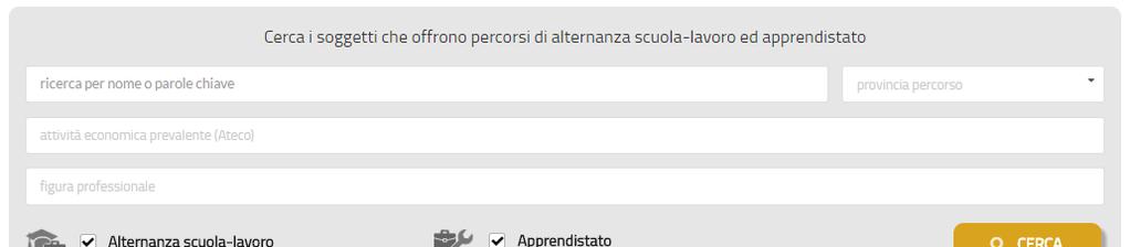 La ricerca La piattaforma permette di ricercare tutti i soggetti iscritti nel Registro; tramite opportuni parametri di ricerca il dirigente scolastico individua il soggetto più rispondente alle