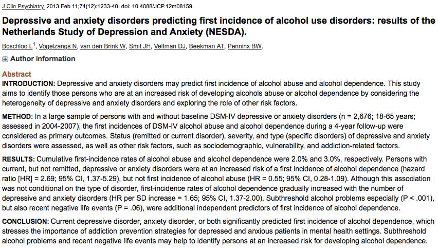 frequenza dell assunzione di alcol e il rischio di dipendenza
