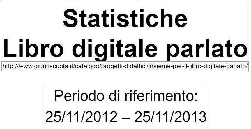 Sono dati relativi all intero anno solare appena trascorso dal 25/11/2012 al 25/11/2013 365 Giorni