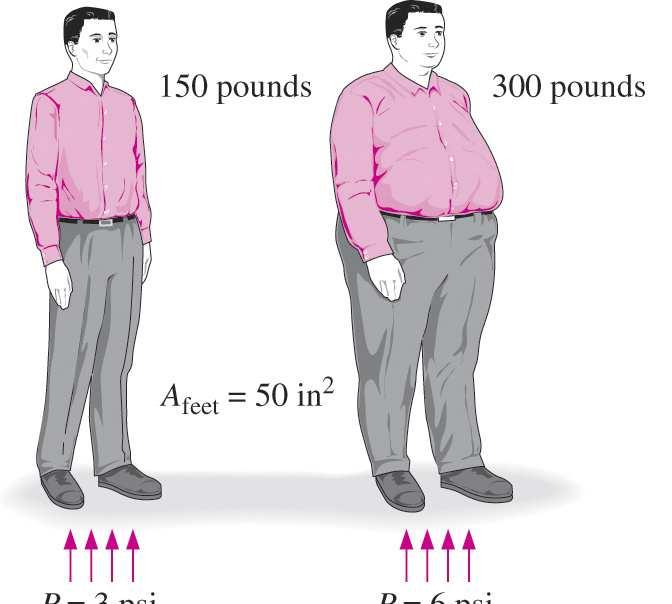 Pressione Pressione: Forza esercitata ortogonalmente ad una superficie per unità di superficie stessa 68 kg 136 kg A feet =300cm 2 0.23 kgf/cm 2 0.