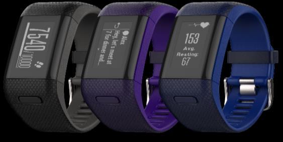 WELLNESS vívosmart HR Fitness smart band con CARDIO DA POLSO tecnologia Garmin ELEVATE Funzioni Sport watch per running Tre colorazioni: nero,viola,blu Display OLED TOUCH integrato con