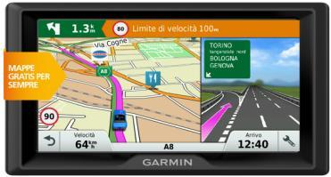 CAR NAVIGATORS Garmin Drive 60 LM Cartografia precaricata Europa 46 paesi Schermo 6 TFT WVGA touchscreen a colori, 800x600 pixels, retroilluminato Include abbonamento a vita agli aggiornamenti delle