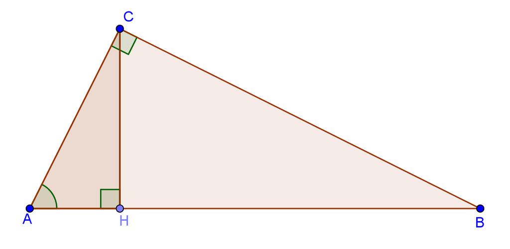 Teoremi di Euclide e similitudine Possiamo dimostrare i due teoremi di Euclide utilizzando la similitudine dei triangoli che vengono a formarsi quando tracciamo l altezza relativa all ipotenusa.