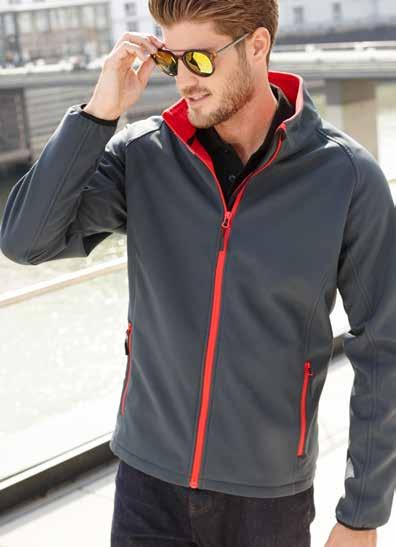 280 g/m 2 JN30 Men s Promo Softshell Jacket Tessuto esterno: 00% poliestere. Softshell a due strati, idrorepellente, antivento, traspirante. Lato interno in morbido micropile.