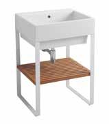 Characteristics:Ceramic washbasin whit particle board cabinet 18 mm.