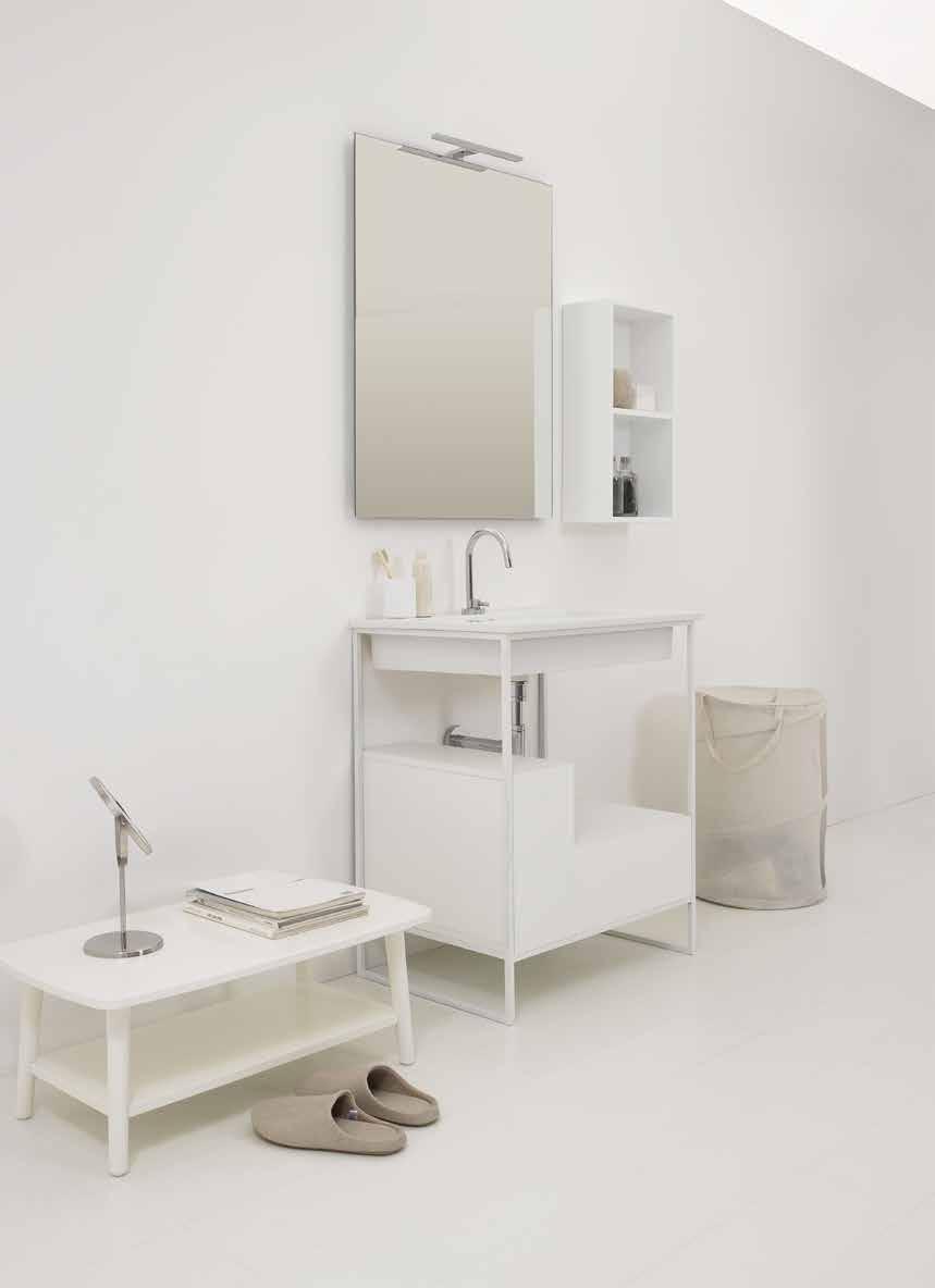 DROP LAUNDRY & BATH _STRUTTURA QUADRELLO DROP Il candore del bianco la fa da padrone.