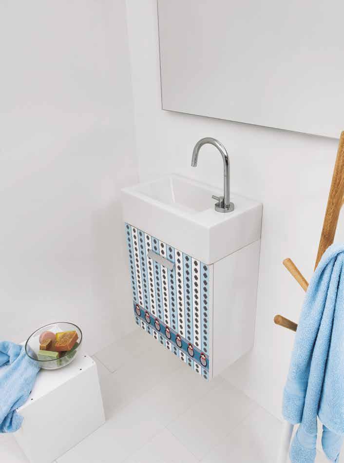 Lavabo 35 x 35 con decoro Novecento Hand wash basin