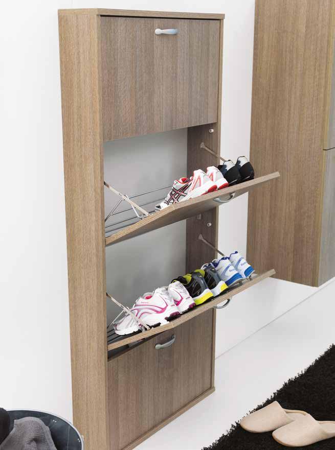 160 Shoe rack with oak finishing depth