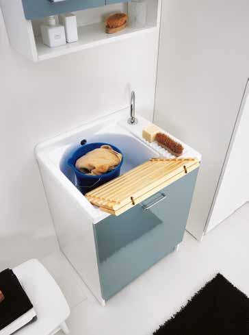 Active Wash cm 65x55x89h Minimal space, maximum efficiency, one door for the storage space and