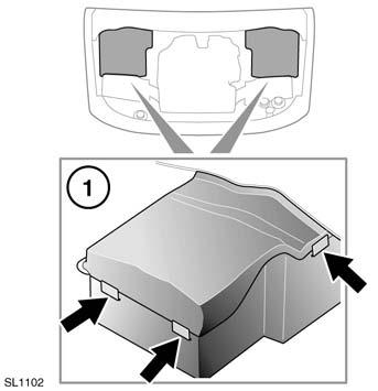 Manutenzione COPERTURE SOTTO IL COFANO VANO MOTORE RIMOZIONE 1. Premere le linguette per sganciare la copertura dall alloggiamento.