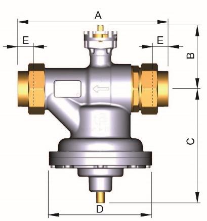 con corpo valvola DN40 ** Valvola con filettatura esterna con corpo valvola DN50 V5004TF Kombi-QM (DN50-DN150) DN