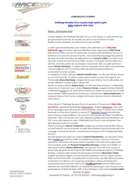 PRESENZA DEL LOGO COMUNICATI STAMPA Presenza del logo aziendale all interno di ciascuna pagina di ogni comunicato