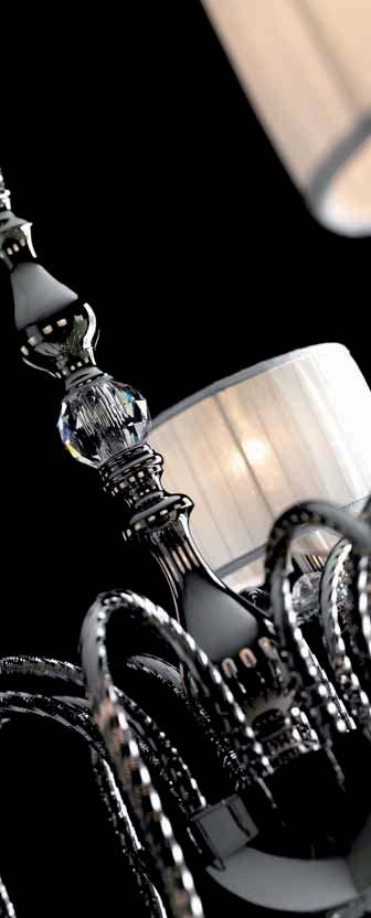 Lampadario con tubo diamantato in ottone