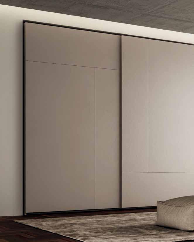 opaco o lucido, specchio, poro o nobilitato Face wardrobe, here presented in one melamine finish UB07.