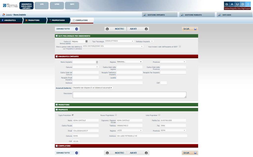 Pag. 11 Figura 6 Step successivi alla registrazione impianto Compilare