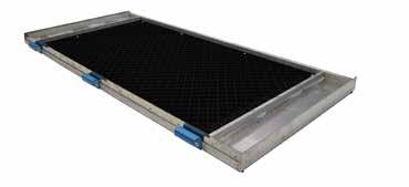 La griglia può essere realizzata con stecche parallele o alveoli a nido d ape in acciaio inox AISI 304 o con plastificazione in teflon antiaderente. aluminium floating grid.