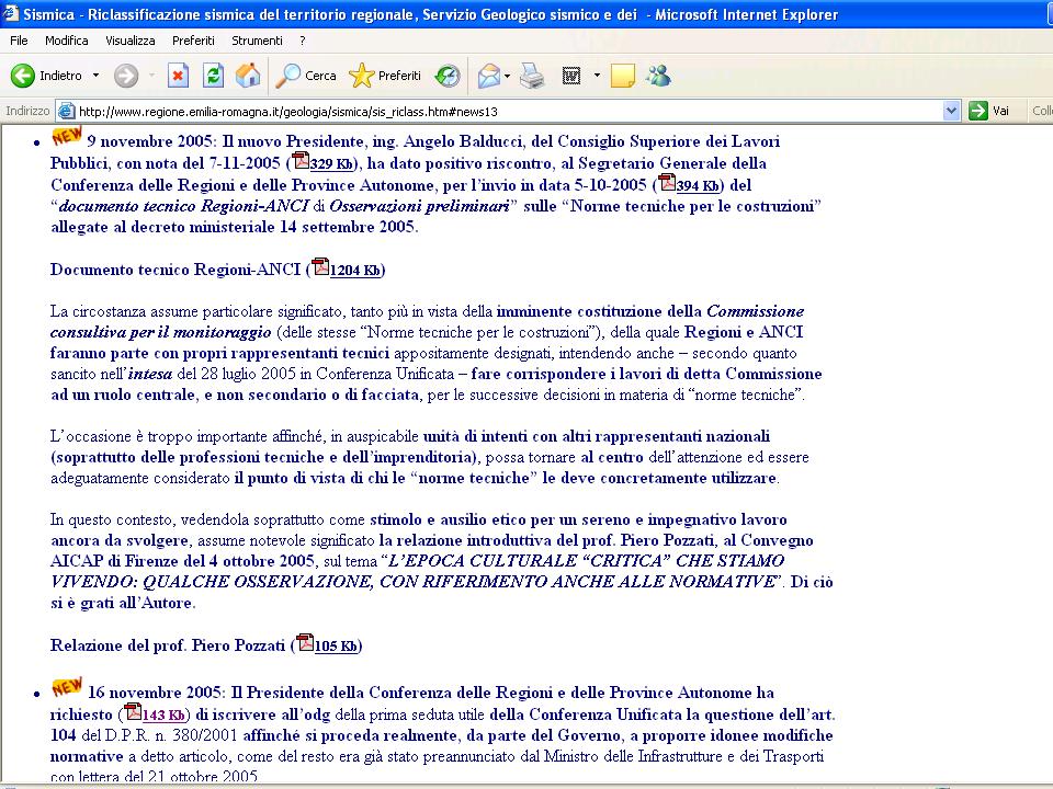 D.M. 14-9-2005 recante NTC Documento tecnico Regioni A.N.C.I.