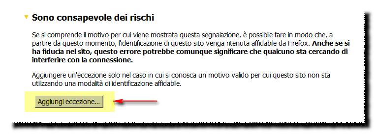 Ignorare tale avviso e cliccare su Sono consapevole