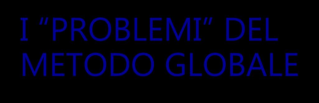 I PROBLEMI DEL METODO GLOBALE 1.