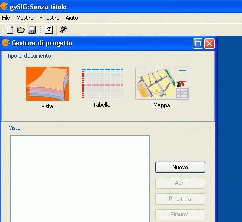 Figura 1 Selezionare l'icona "VISTA" e clicckare sul pulsante "Nuovo" per creare una "nuova vista".