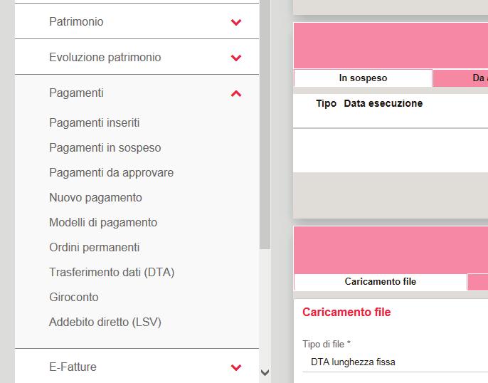 PASSO 6 Eseguite le vostre operazioni in InLinea scegliendo, dal menu