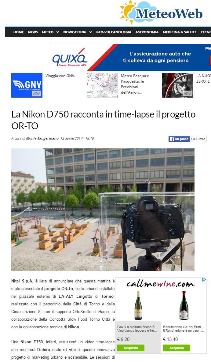 La Nikon D750 racconta in time-lapse il progetto Or-To,