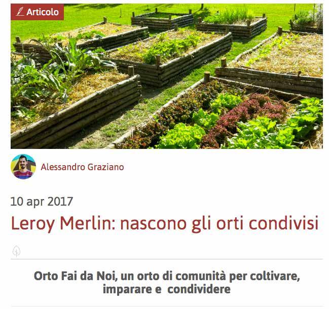 Leroy Merlin: nascono gli orti