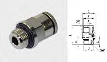 Raccordi di estremità diritti in ottone con O-ring montato Tipo di materiale: ottone interno Per tubi Ø esterno Filetto gas maschio