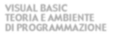 VISUAL BASIC TEORIA E AMBIENTE DI PROGRAMMAZIONE ISBN