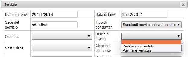 categorie: quelle predefinite e non modificabili che hanno lo sfondo grigio, e quelle inserite dalla segreteria modificabili