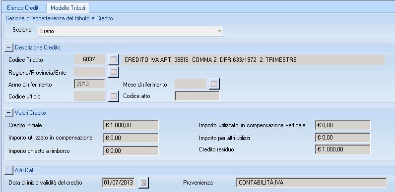 trimestre elaborato: Selezionando contestualmente l opzione Richiesta rimborso/compensazione e Crea debiti/crediti oppure Genera deleghe di versamento, tale importo