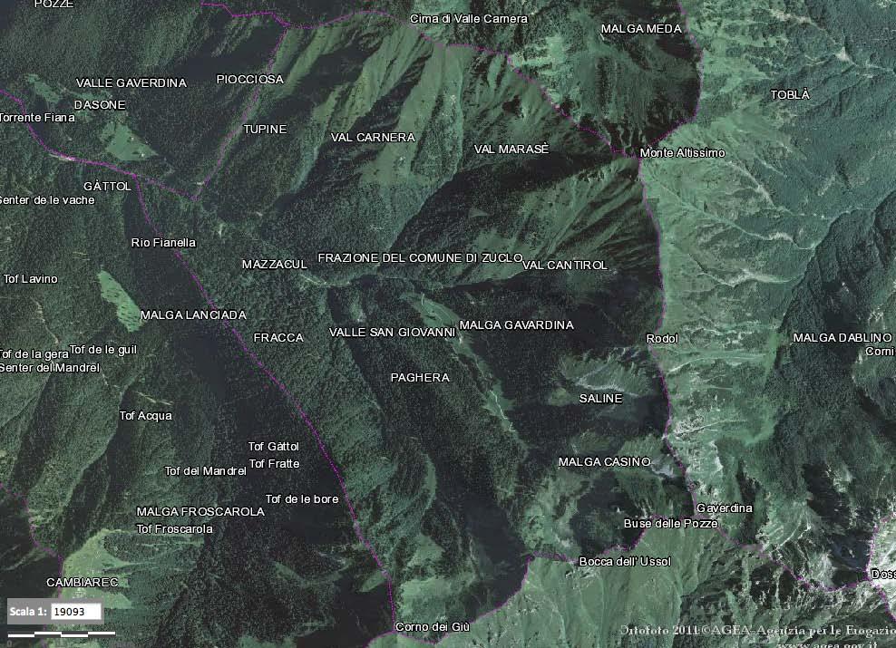 TAVOLA-SCHEDA 1 B Cartografia d inquadramento Zuclo II http://www.territorio.provincia.tn.it/siatbase/default.aspx?