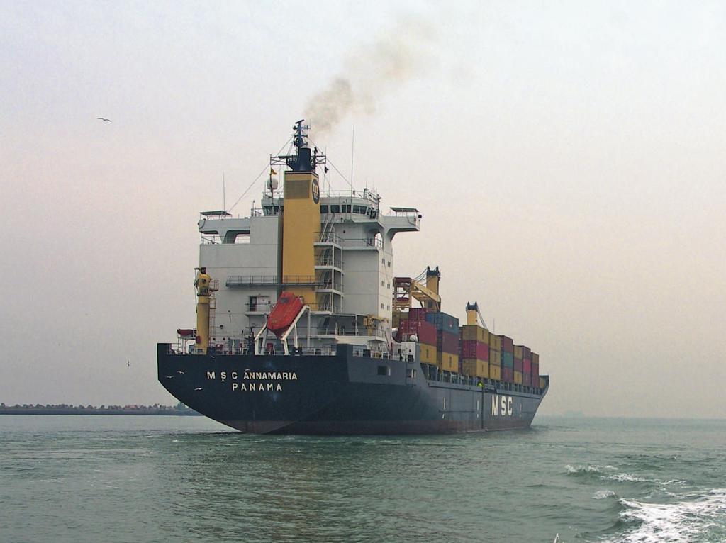 scaricate dalle gru del terminal. Si tratta delle Ultra Large Container Carrier (ULCC) MSC Kalina, che è lunga 366,0 metri ed ha una capacità di carico pari a 13.