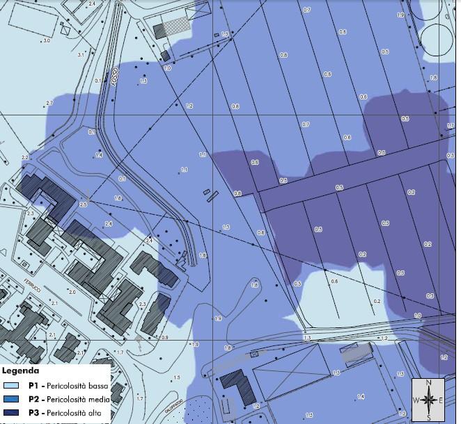 E' stato verificato inoltre quanto riportato in relazione circa il confronto con il livello di pericolosità delle aree adiacenti.