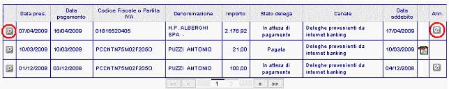 Una volta aperto l elenco, per ogni disposizione si può accedere al dettaglio completo (cliccando sul link di collegamento ) e quando possibile esercitare la Revoca