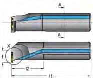 Portautensili per scanalatura interna Internal grooving toolholders Utensile destro in figura Right tool in picture Codice di ordinazione Code Codice utensile Tool code Ød ØDmin l1 f l2 H W