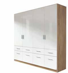 bianco lucido e rovere, 4 ante, 8 cassetti,