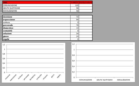 aree: Comunicazione, Abilita quotidiane e Socializzazione.