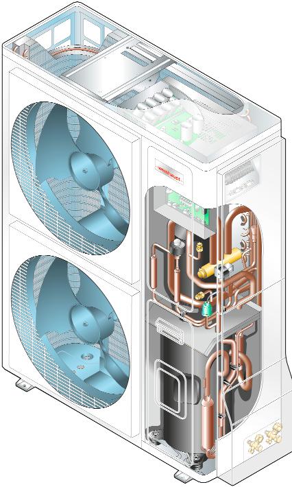 favorisce una portata di aria maggiore Silent Mode per un funzionamento particolarmente silenzioso Allacciamenti elettrici intuitivi per il montaggio Passaggio cavi per una maggiore sicurezza