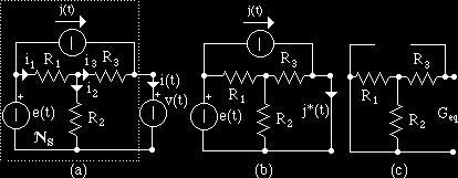 242 Figura 10 Circuito dinamico in esame (a) e circuito equivalente di Norton (b).