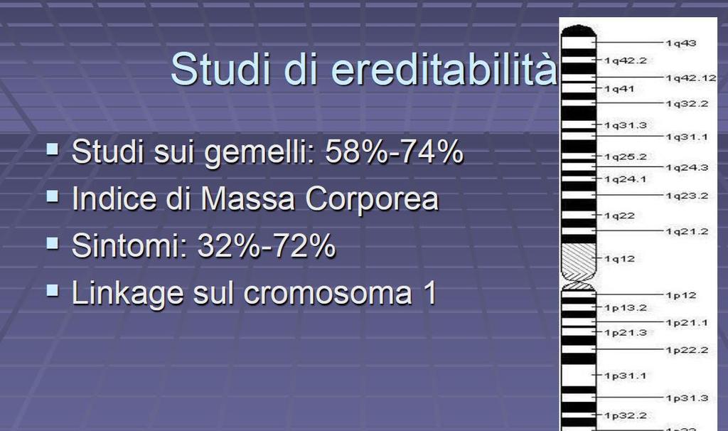 Nell ambito dei fattori biologici, sono stati individuati fattori genetici e biochimici GENETICI: vasta