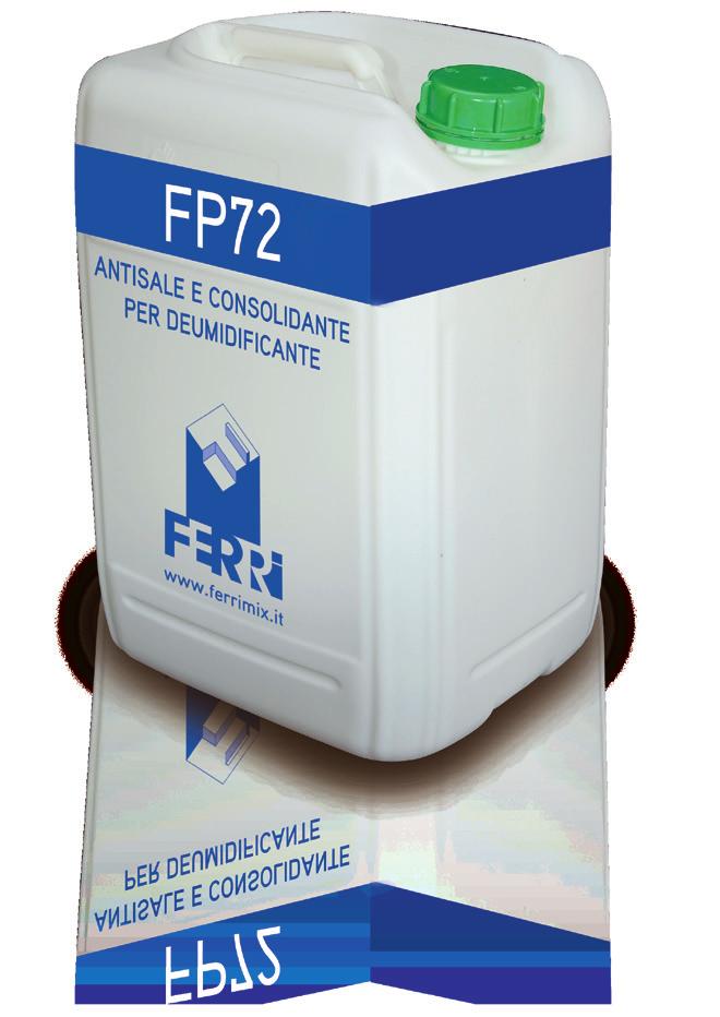 LINEA INTONACI BIO ANTISALE E CONSOLIDANTE PER DEUMIDIFICANTE - FP72 ANTISALE CONSOLIDANTE IN SOLUZIONE ACQUOSA a base di silicati di sodio purissimi, totalmente esente da solvente per il trattamento