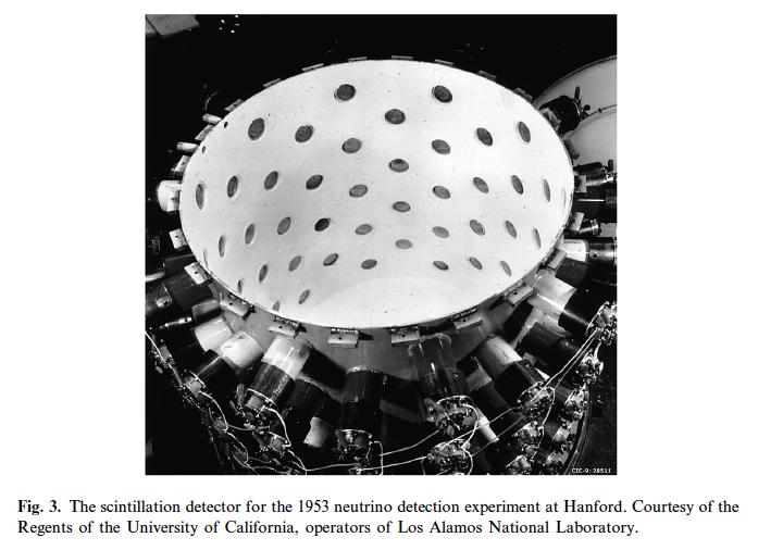Cowan propongono un rivelatore per osservare gli antineutrini prodotti dal reattore di Savannah River, usando