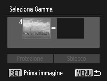 4 Proteggere le immagini. Protezione delle immagini Se si preme il pulsante n, verrà visualizzata una schermata di conferma. Premere i pulsanti qr per scegliere [OK], quindi premere il pulsante m.