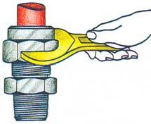 Screw the nut onto the fitting by hand until hand-tight. 5 Stringere il dado (1 giro e 1/4 o 1/2) ponendo, se necessario, dei punti di riferimento.