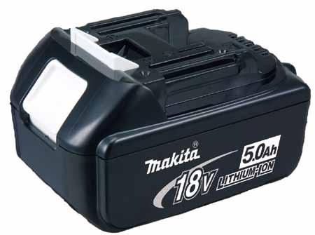 batteria 18V lithium-ion 5,0 Ah SVILUPPO E RICERCA Il programma macchine Makita risulta