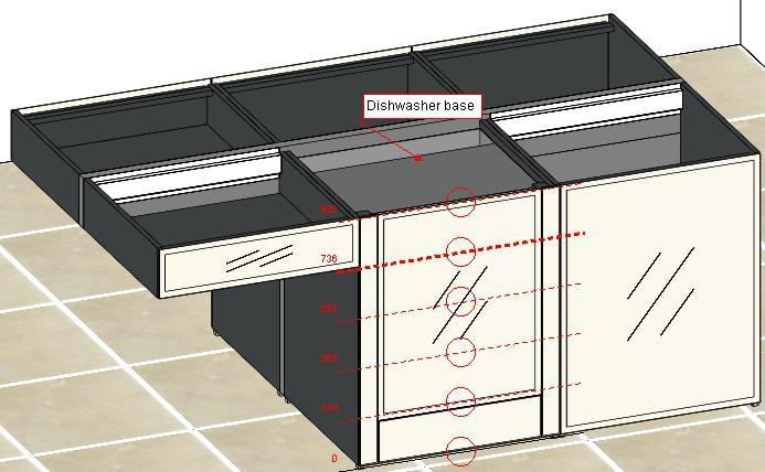 lato di posizionamento, il tipo di utilizzo (per isola nell