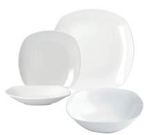 OLIMPIA FILO PLATINO servizio tavola 19 pezzi 6 piatti piani cm 27 6 piatti fondi cm 22 6 piatti dessert cm 20 1 insalatiera cm 23 19 pcs table set platinum rim 6 dinner plates