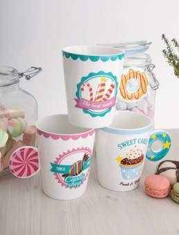 CONICI CONICAL MUGS QUATTRO DECORI